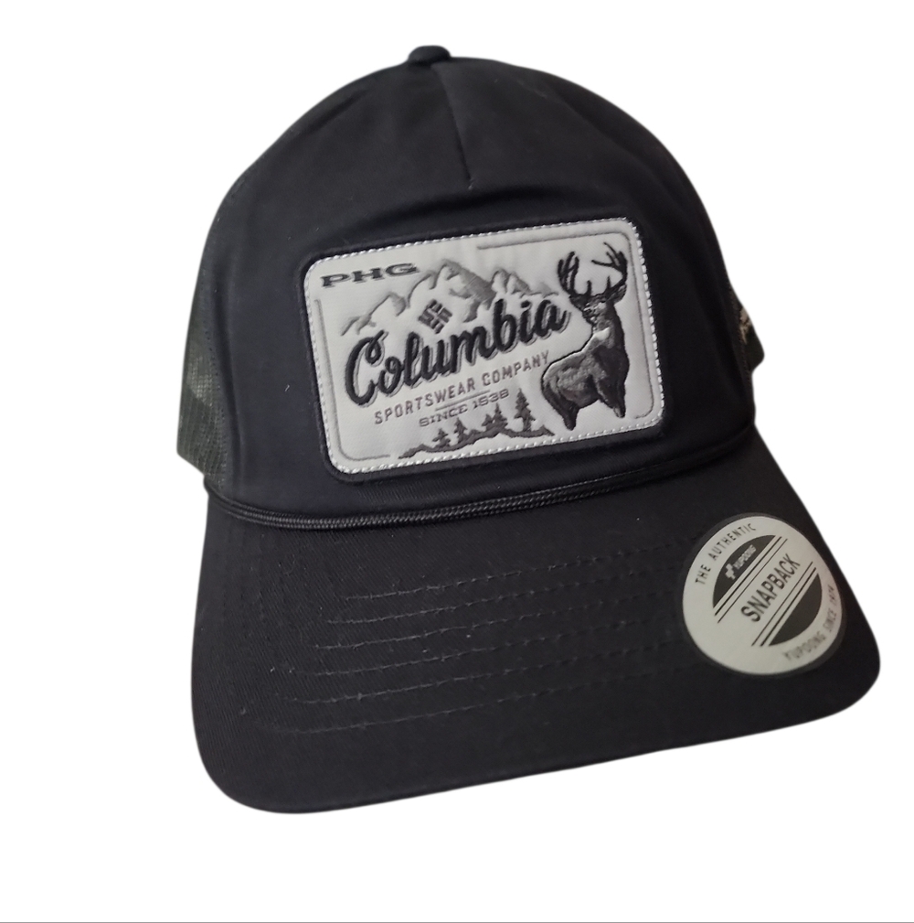 Black Columbia Sportswear PHG Hunt Line Mesh Snap Back Ball Cap